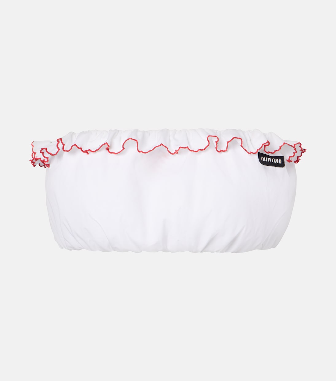 Scalloped cotton poplin bandeau top | Miu Miu