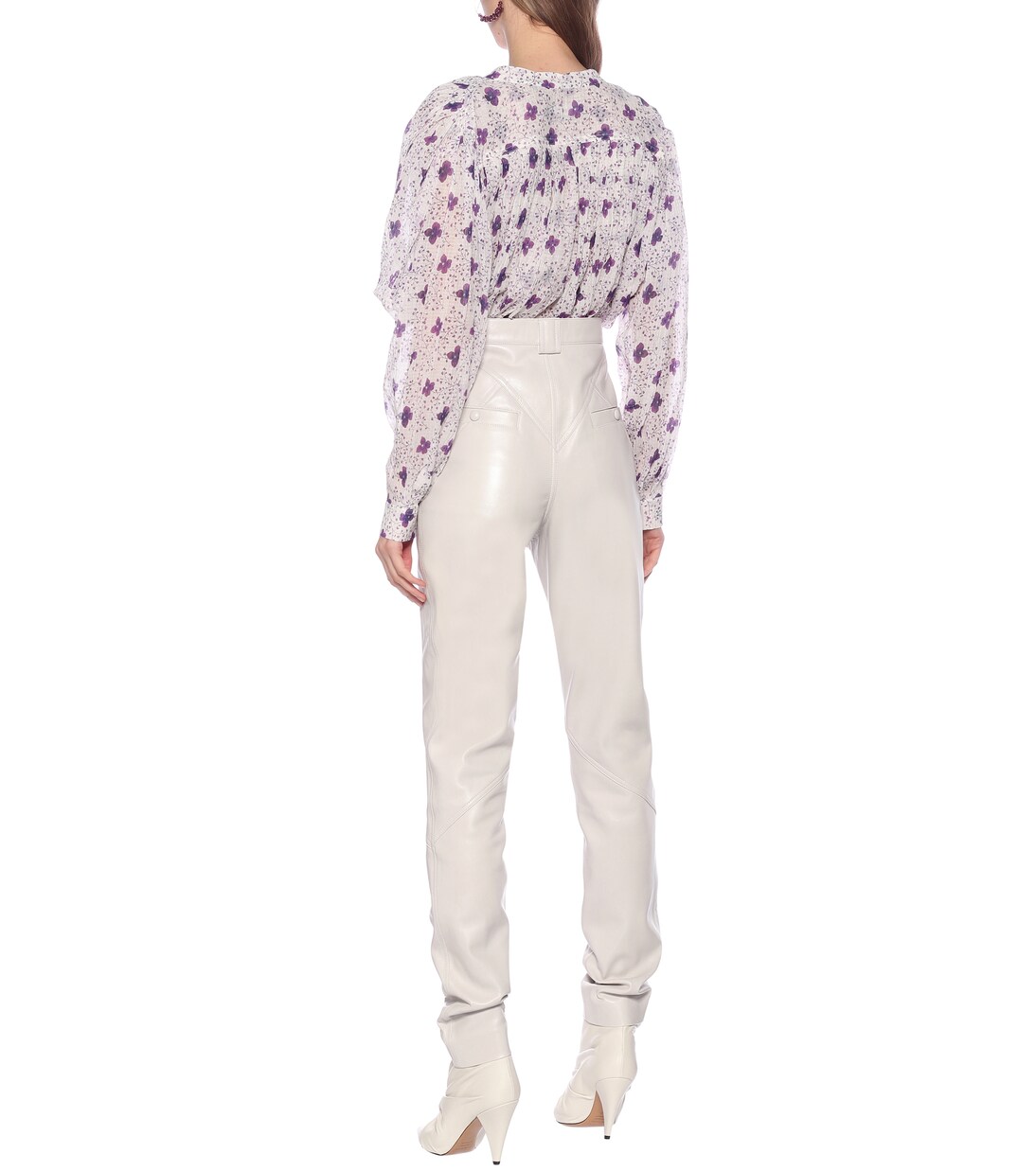 High-Rise-Hose Xenia aus Leder | Isabel Marant