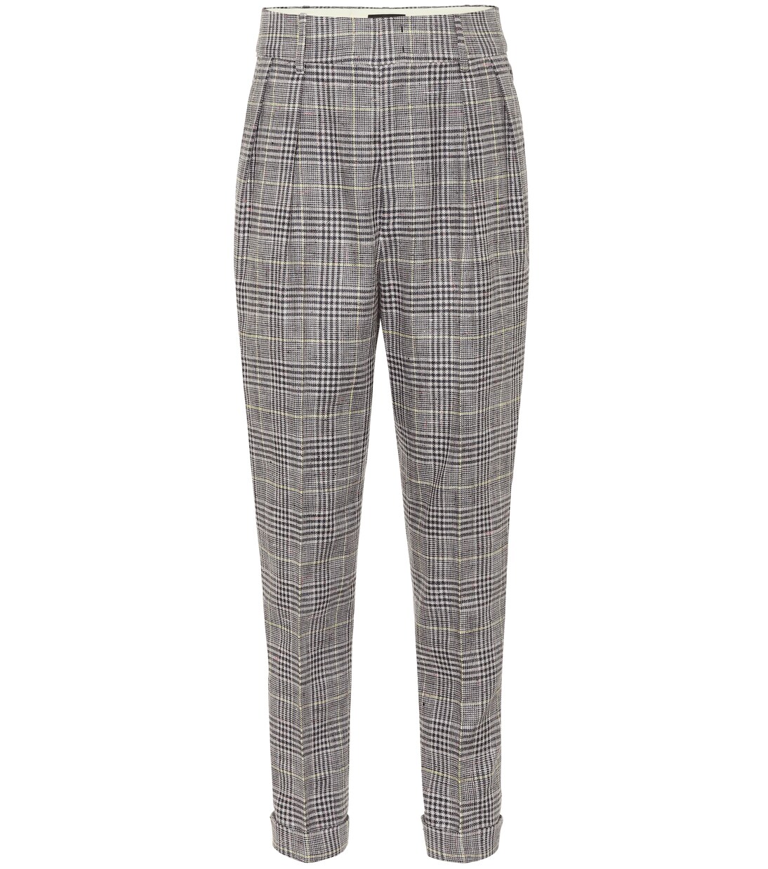 Pantalon Ceyo en lin et soie mélangés à carreaux | Isabel Marant
