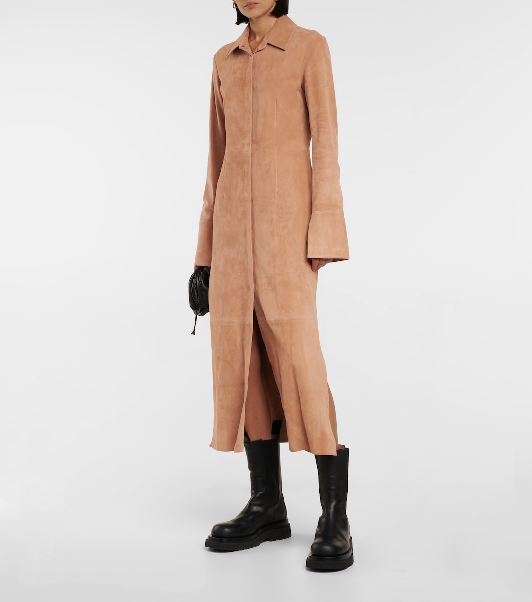 Robe longue Casia en daim | Joseph