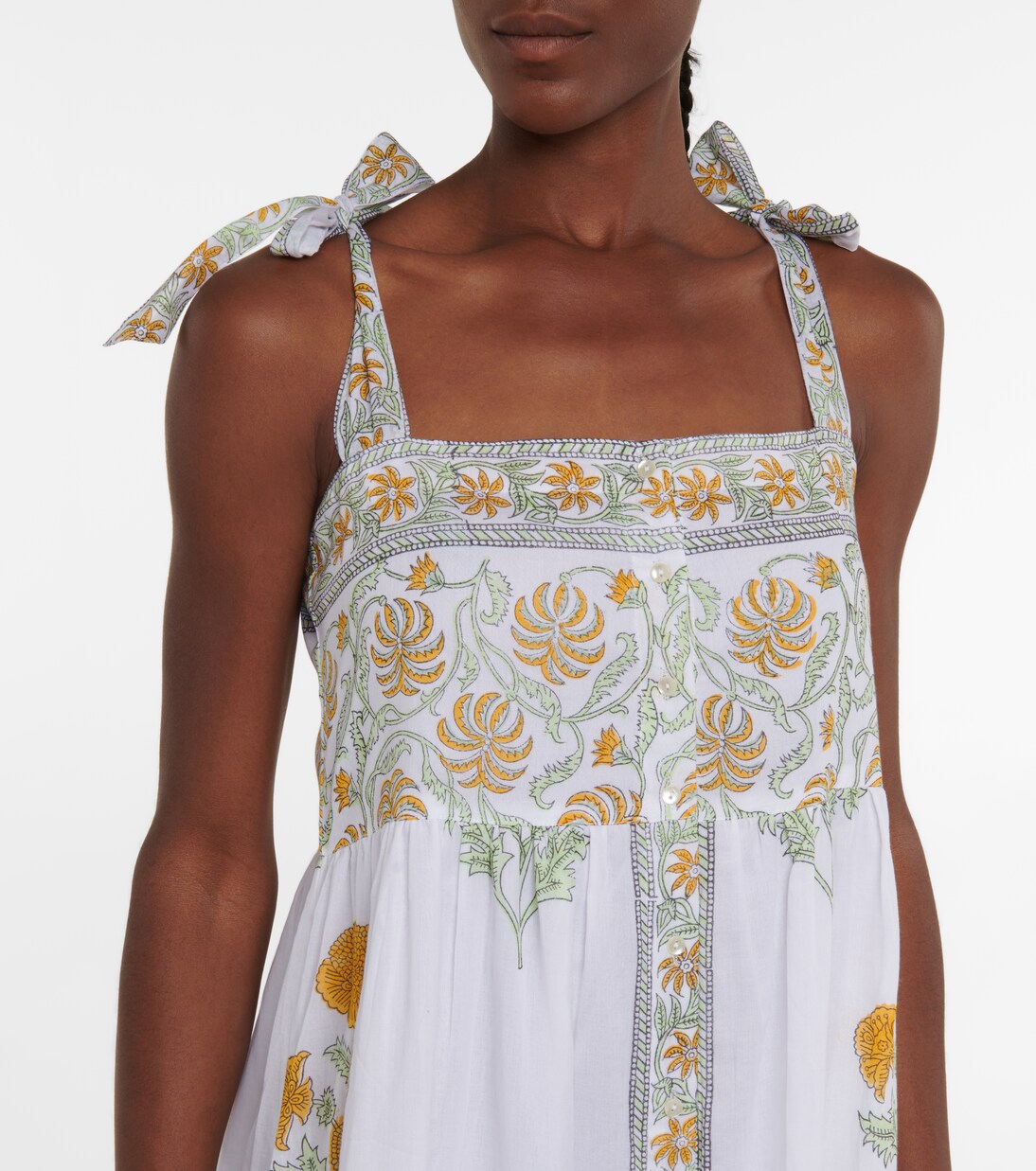 Robe midi en coton à fleurs | Juliet Dunn