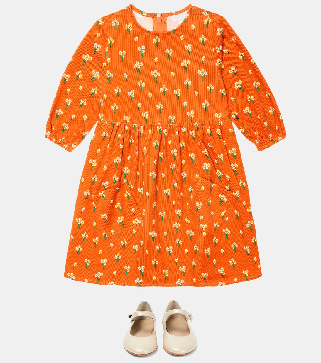 Robe en velours côtelé à fleurs | Stella McCartney Kids