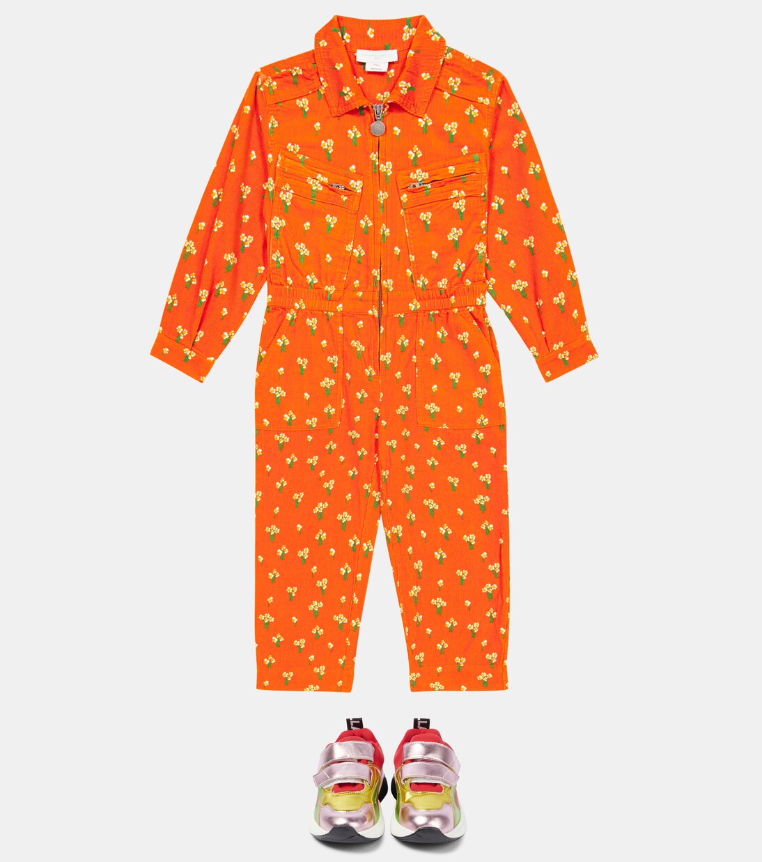 Floral cotton corduroy jumpsuit | Stella McCartney Kids