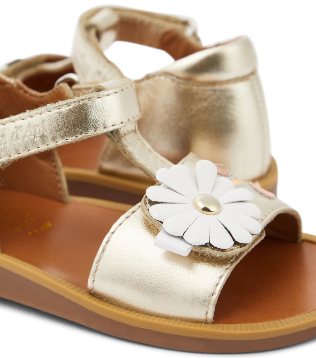Poppy Daisy metallic leather sandals | Pom d'Api