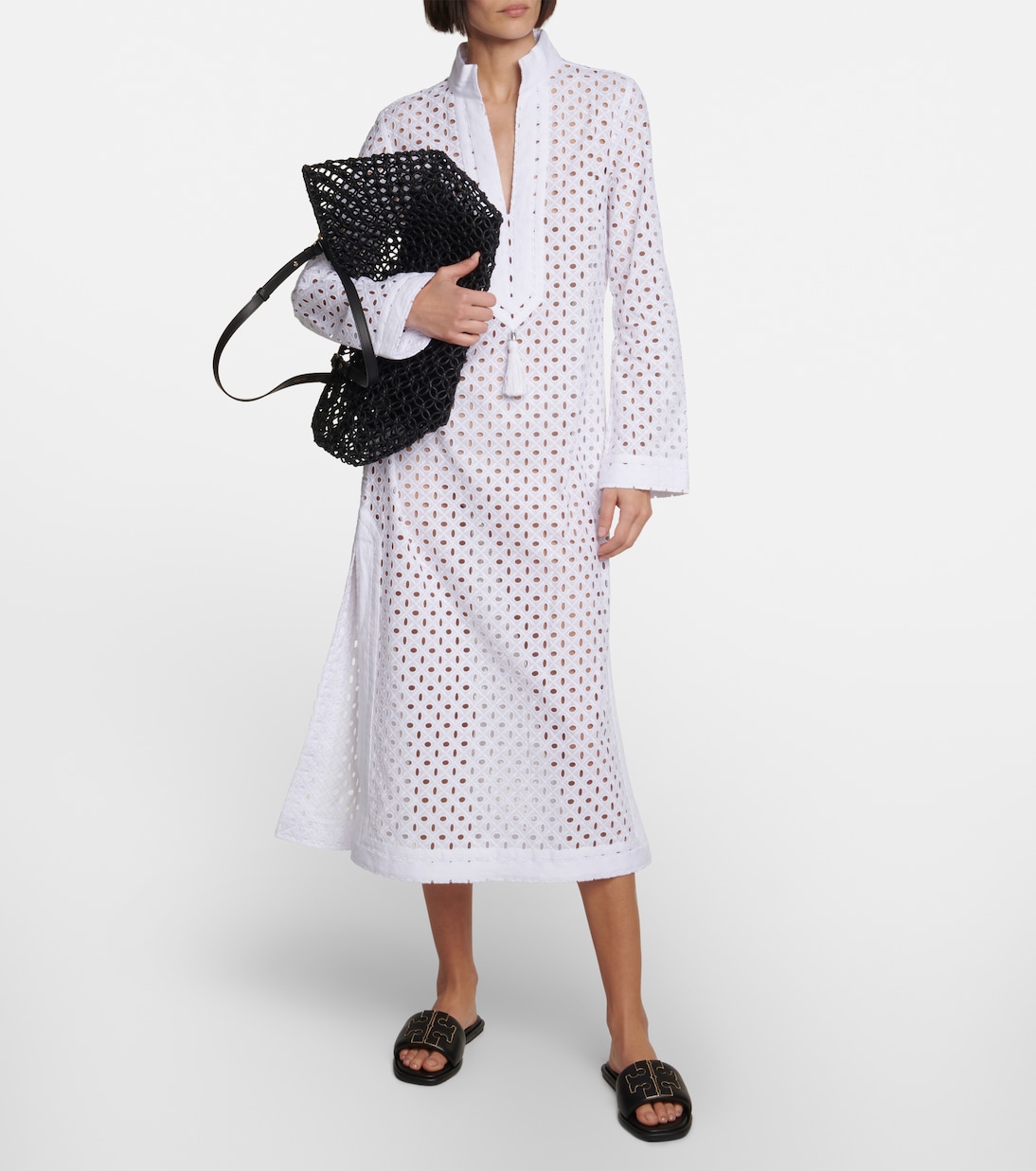 Pantoletten Double T aus Leder | Tory Burch