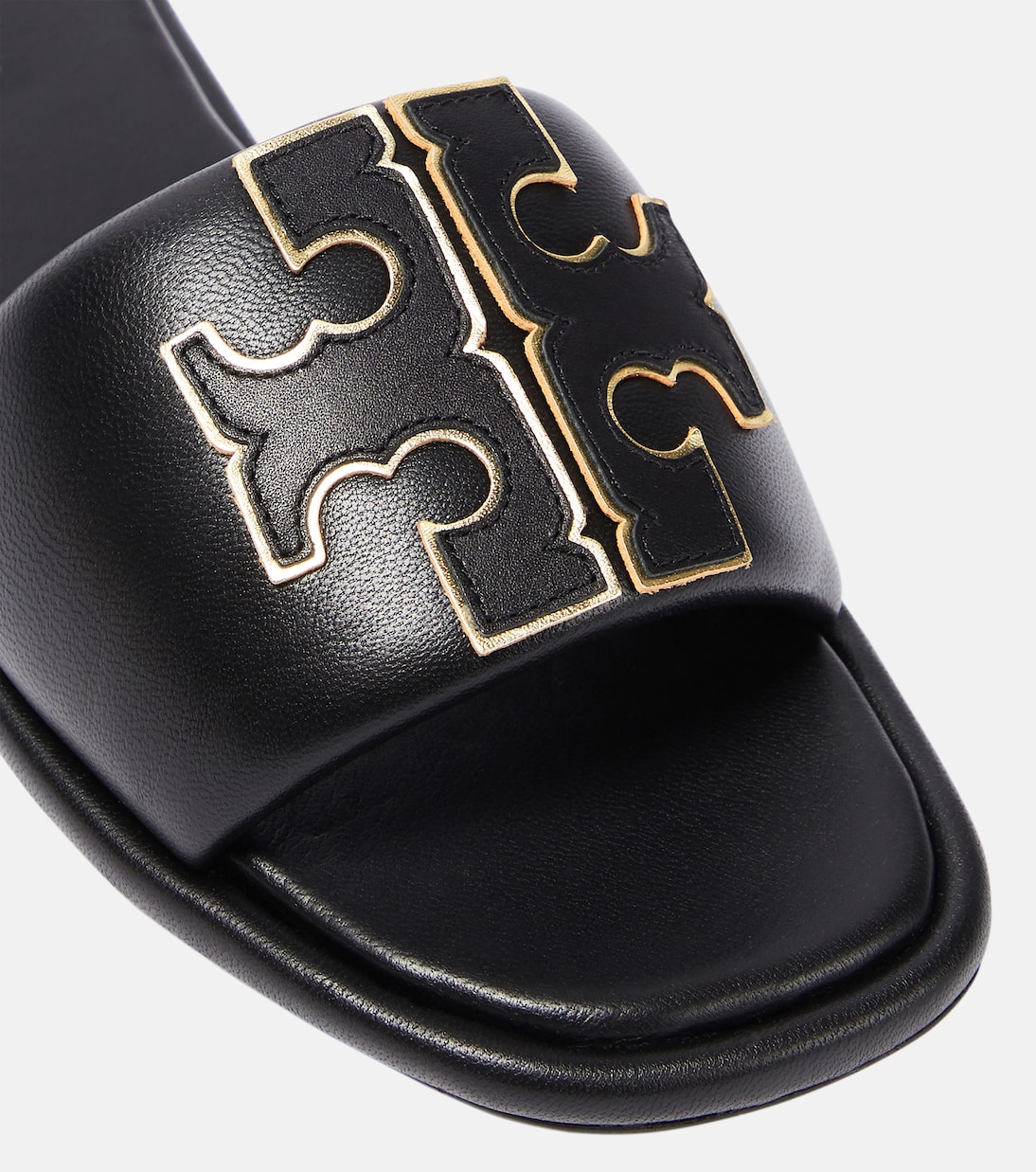 Pantoletten Double T aus Leder | Tory Burch