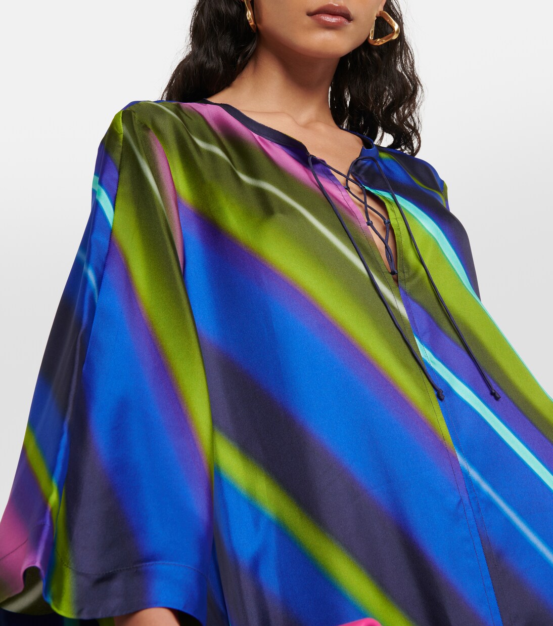 Cafetan Citylight Stripes en soie | Dorothee Schumacher