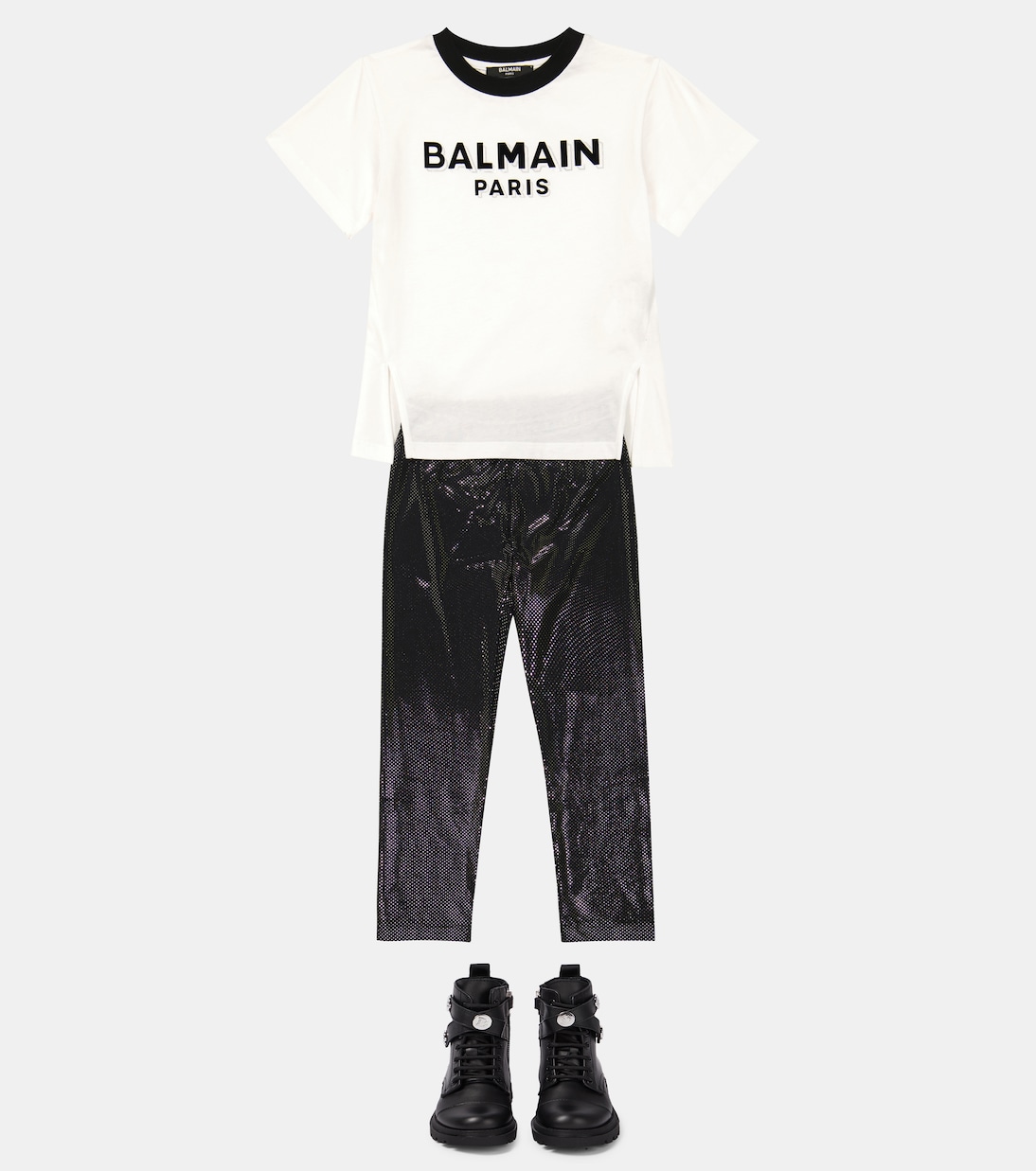 Stivali in pelle con logo | Balmain Kids