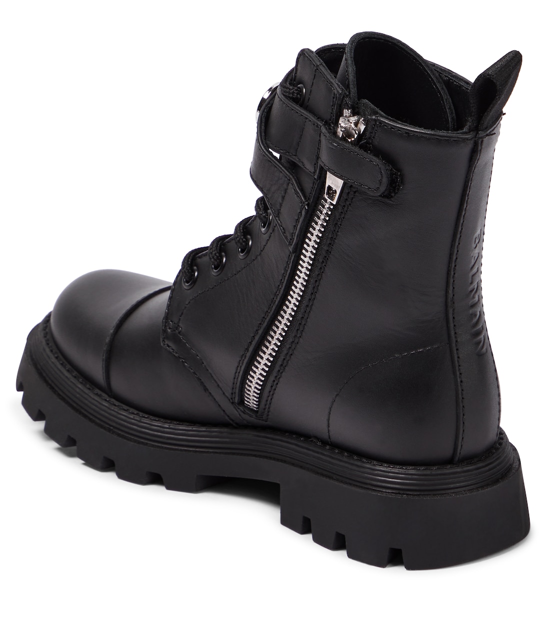 Stivali in pelle con logo | Balmain Kids