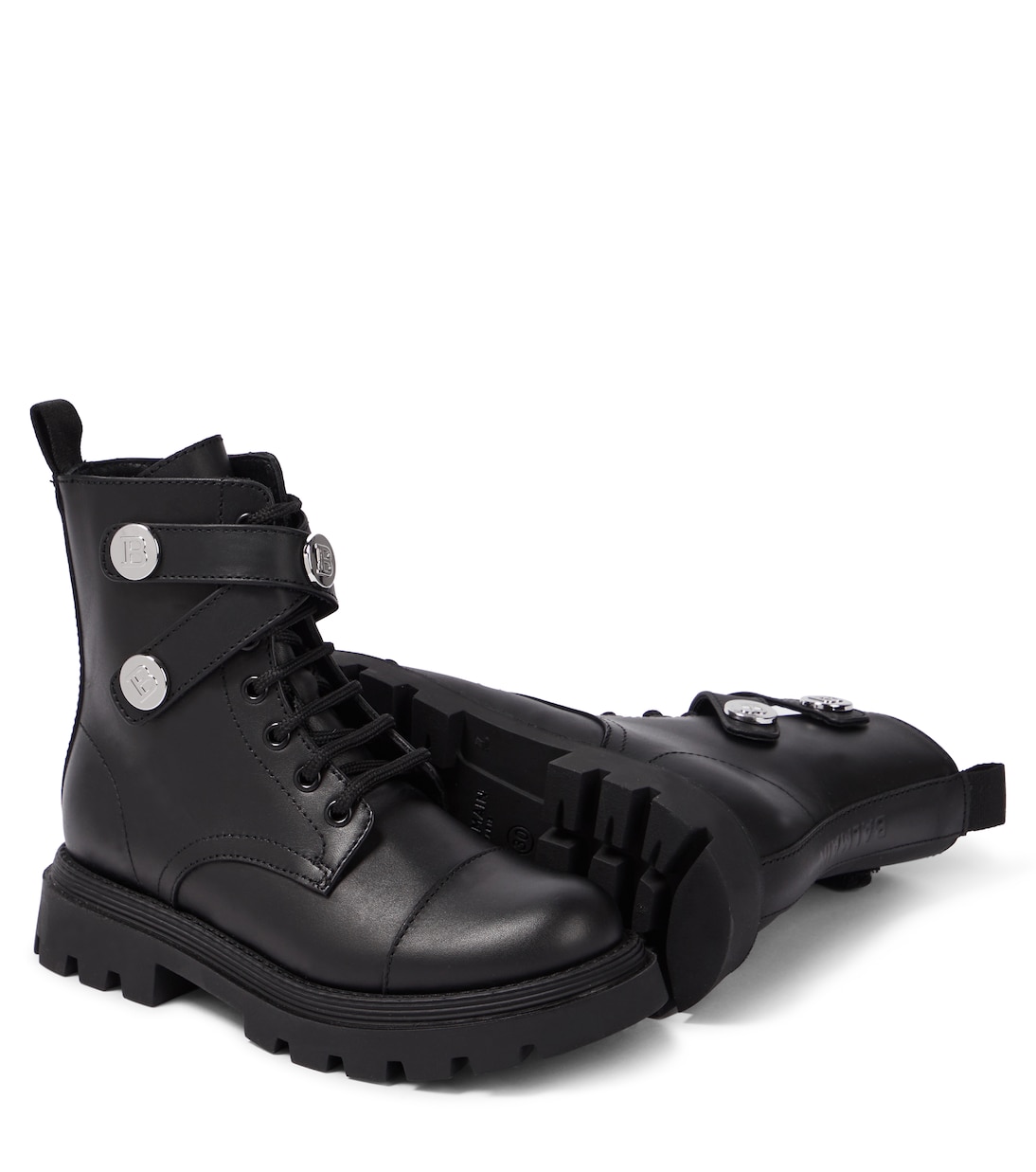 Stivali in pelle con logo | Balmain Kids