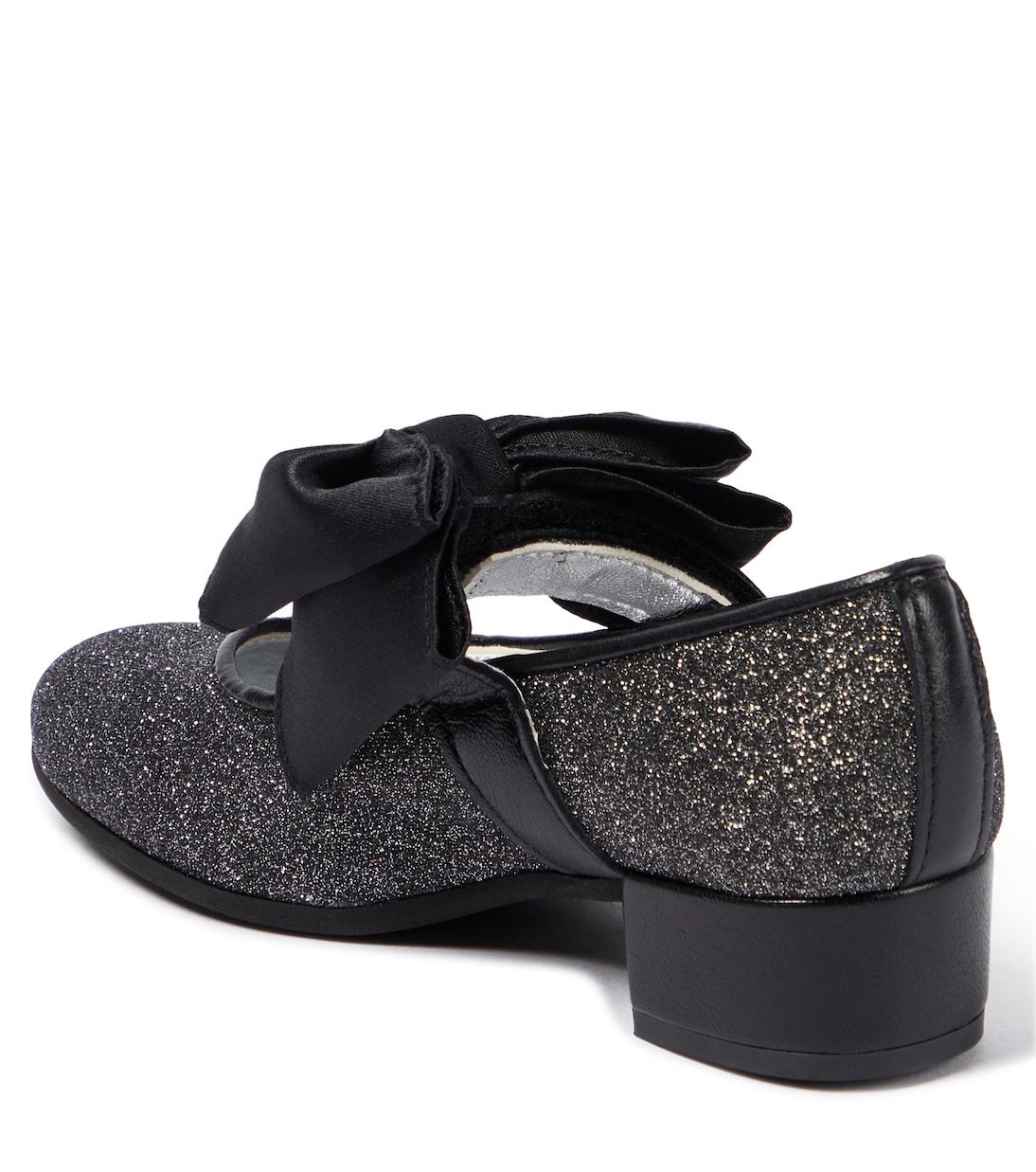 Bow-trimmed glitter ballet flats | Monnalisa