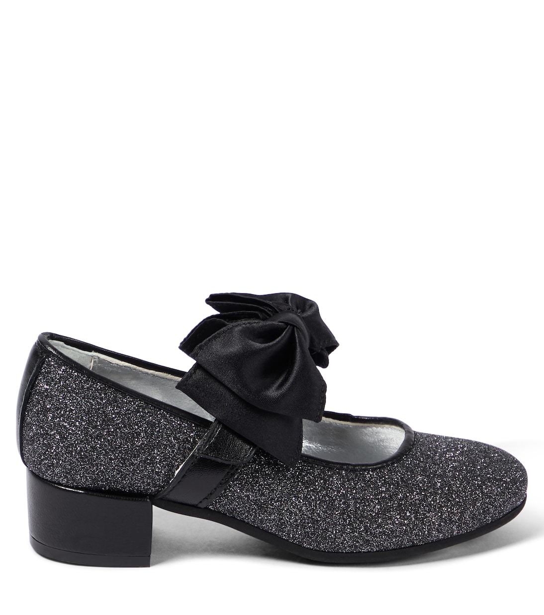 Bow-trimmed glitter ballet flats | Monnalisa