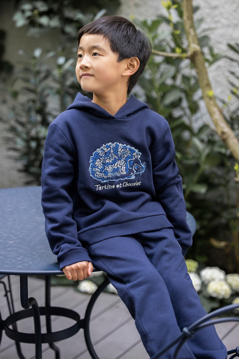 Sweat-shirt à capuche brodé en coton | Tartine et Chocolat