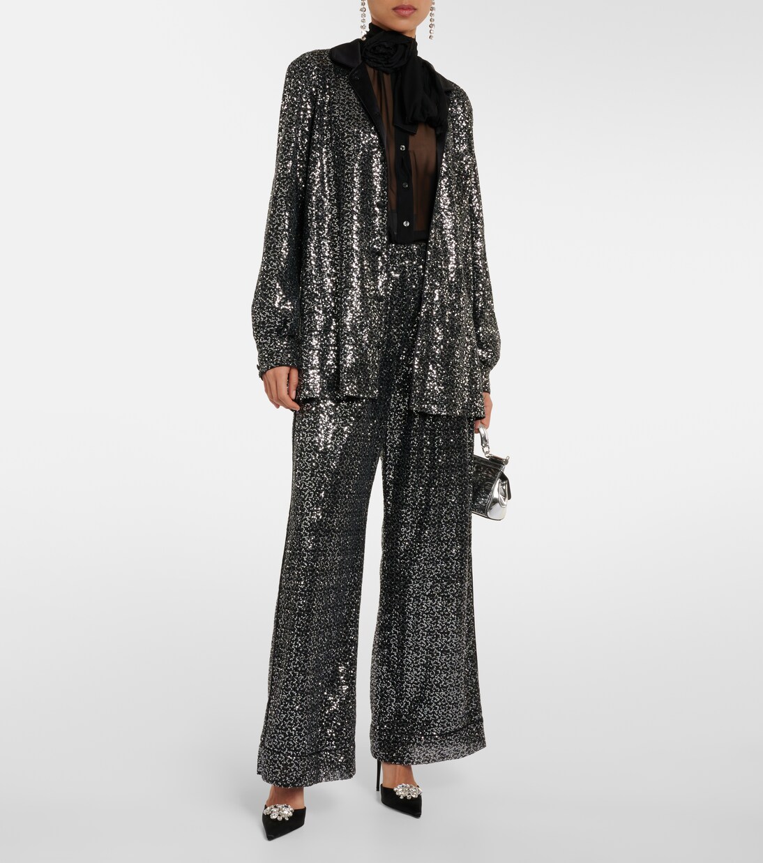 Verzierte Bluse aus Seidenchiffon | Dolce&Gabbana