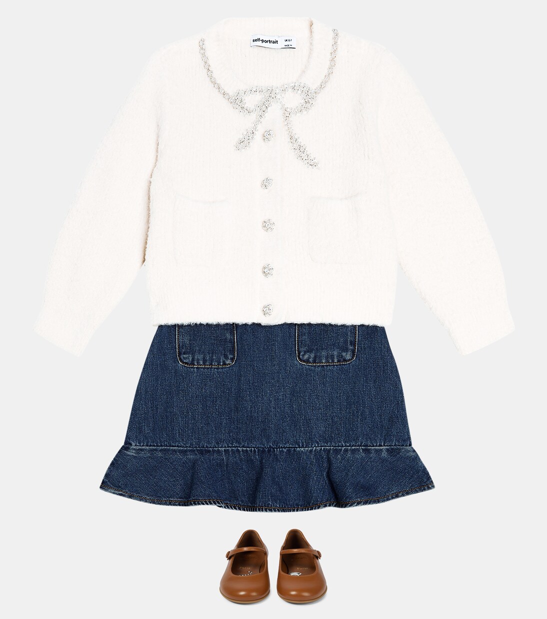 Cotton denim skirt | Self-Portrait Kids