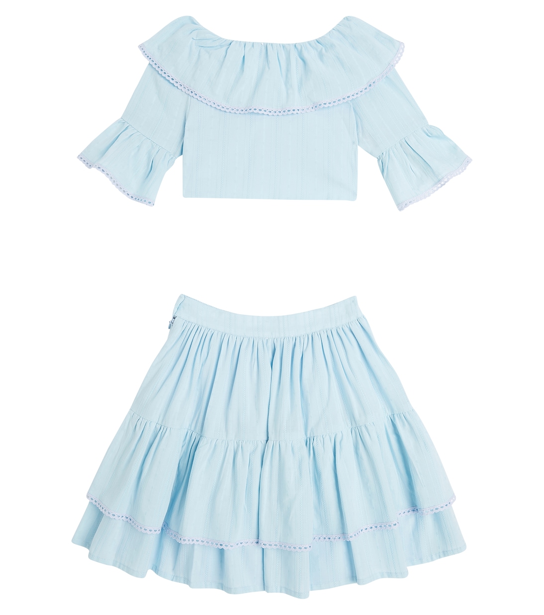 Bow-detail poplin shirt and skirt set | Patachou