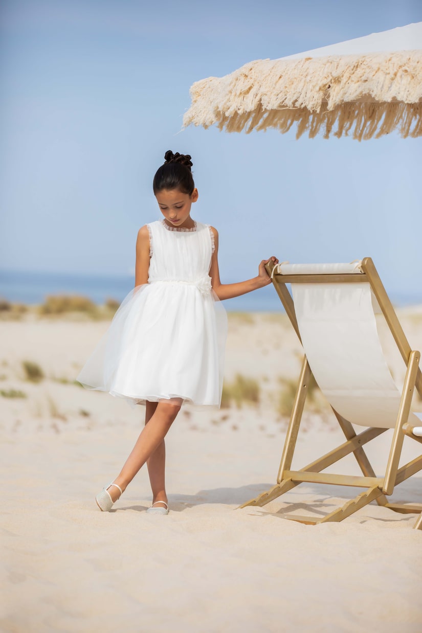 Floral-appliqué tulle dress | Patachou