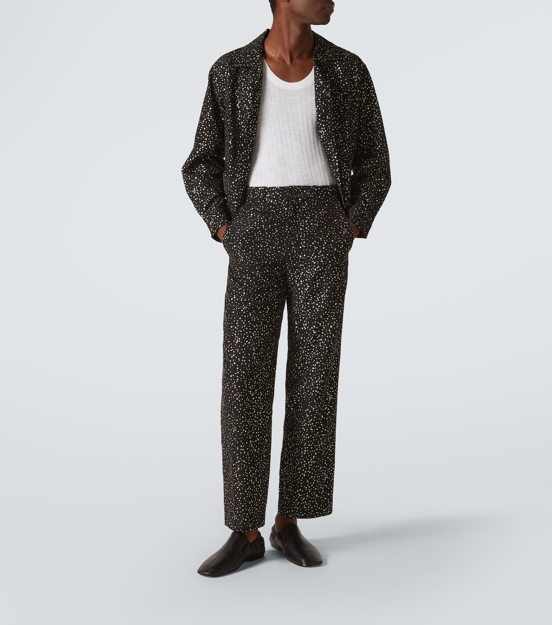 Glitter faille straight pants | Bode