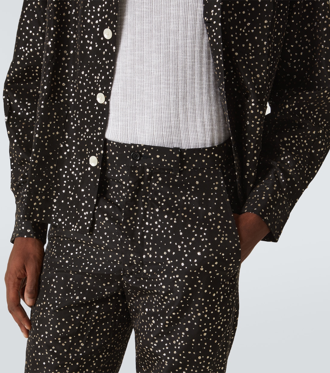 Glitter faille straight pants | Bode