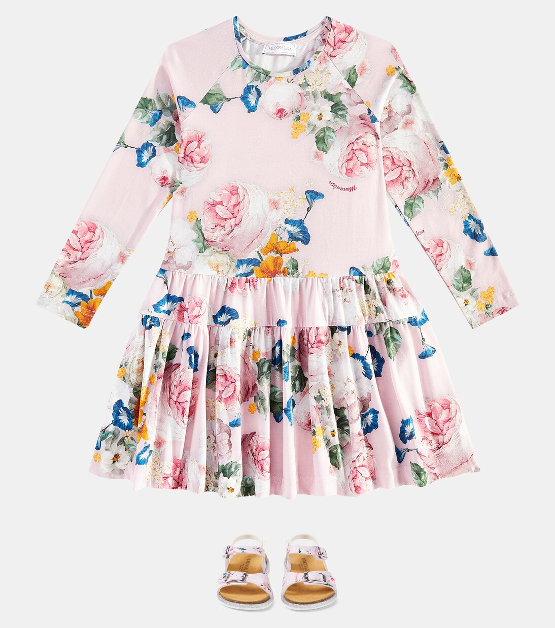 Robe en coton mélangé à fleurs | Monnalisa