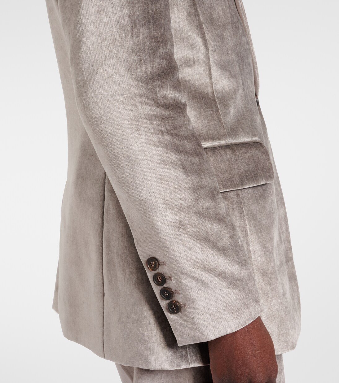 Blazer de terciopelo de mezcla de algodón | Brunello Cucinelli