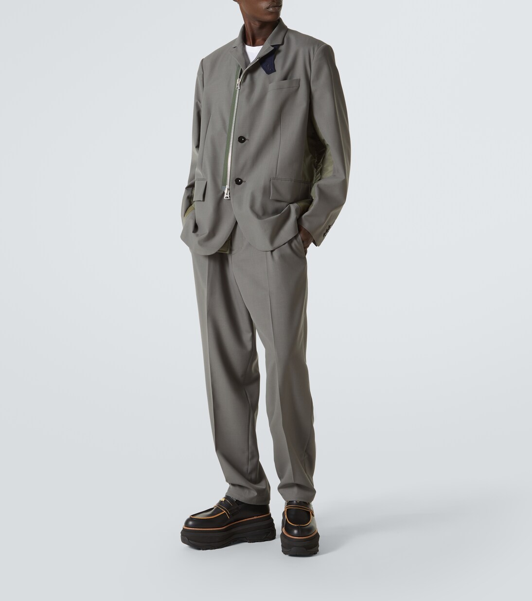 Leather platform loafers | Sacai