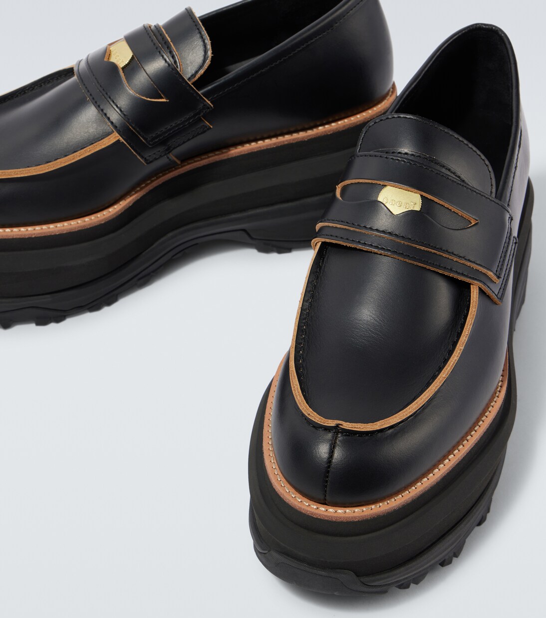 Leather platform loafers | Sacai