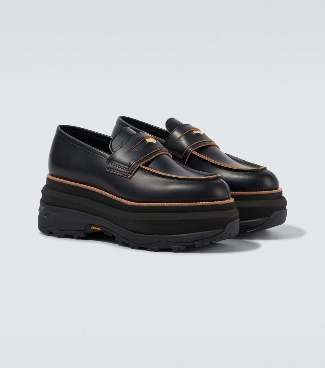 Leather platform loafers | Sacai