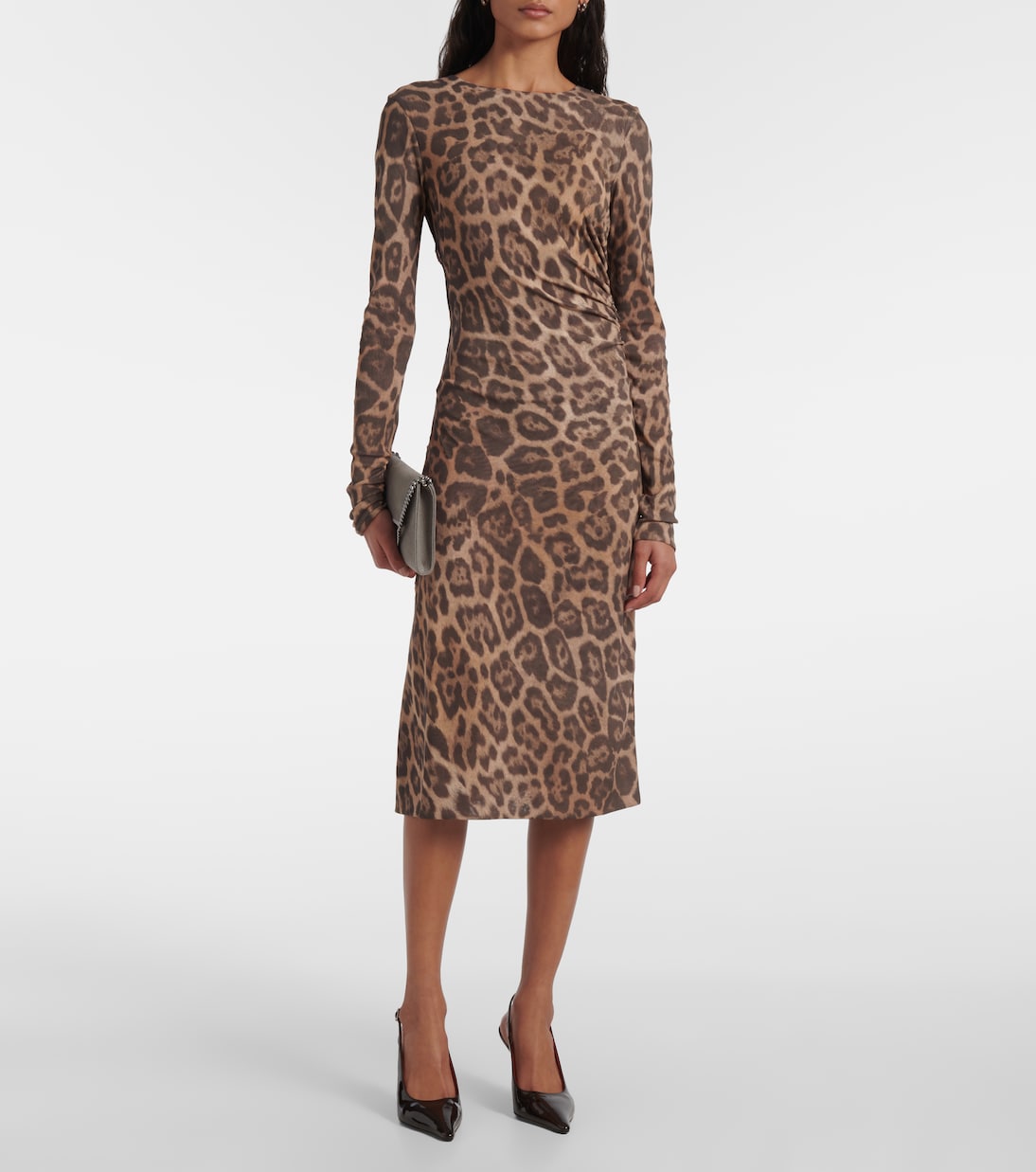 Abito midi con stampa leopardata | Stella McCartney