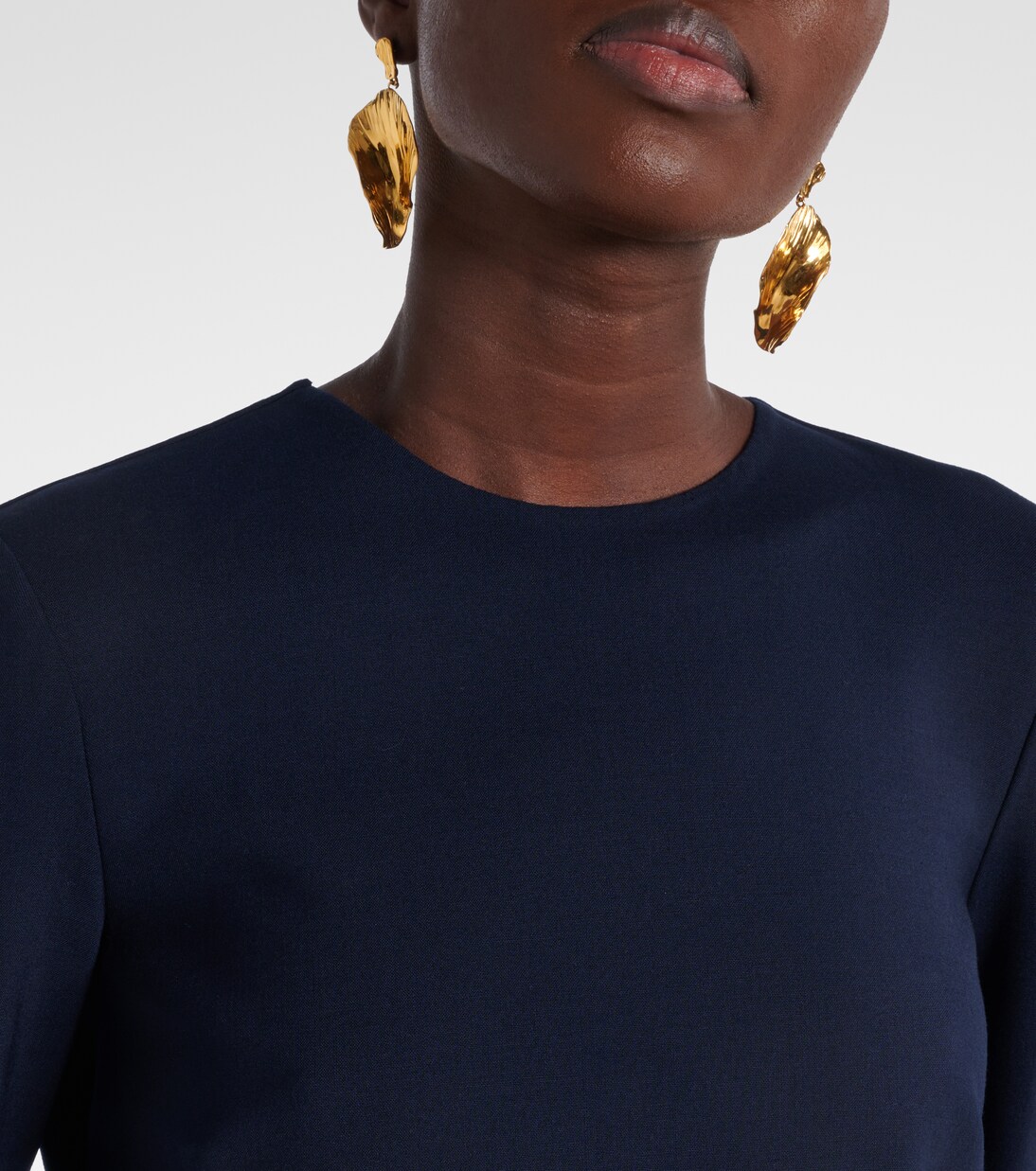 Embellished open-back wool-blend kaftan | Oscar de la Renta