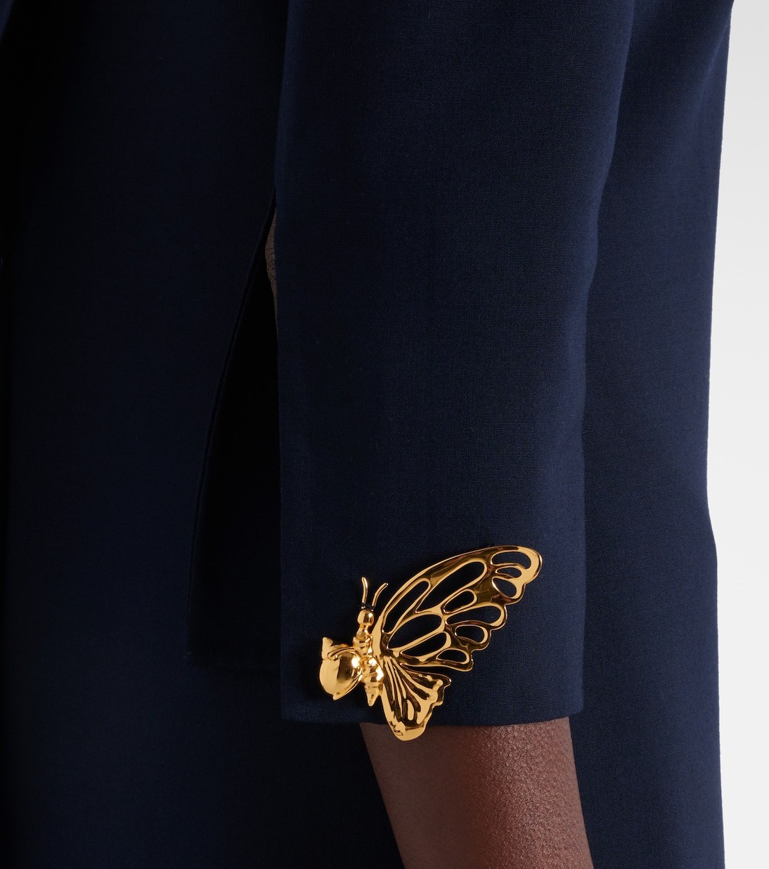 Embellished open-back wool-blend kaftan | Oscar de la Renta