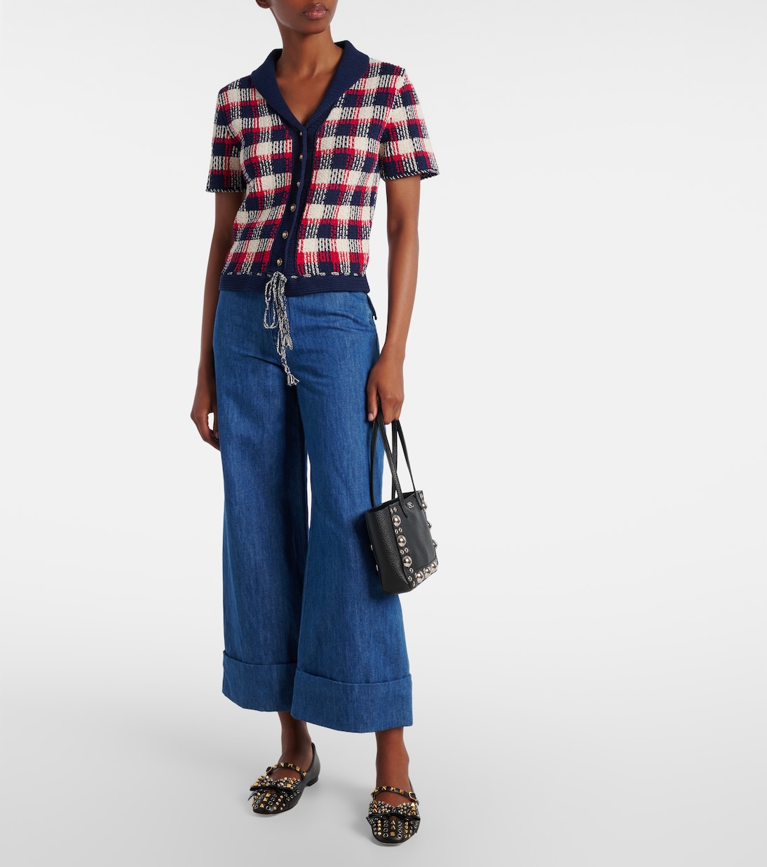 Verzierter Shopper Nellcôte Mini aus Leder | Valentino Garavani