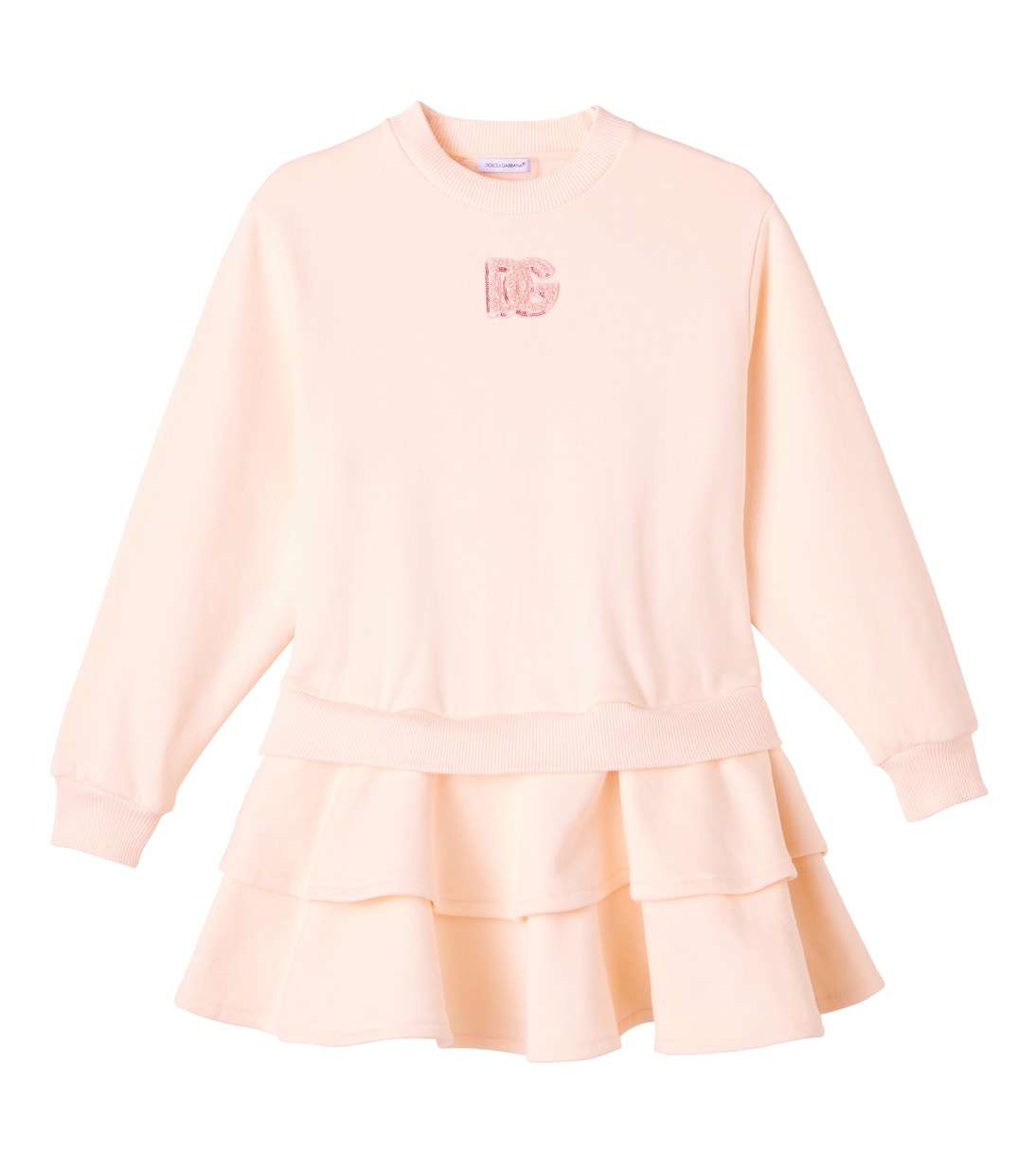 Abito DG in cotone a balze | Dolce&Gabbana Kids