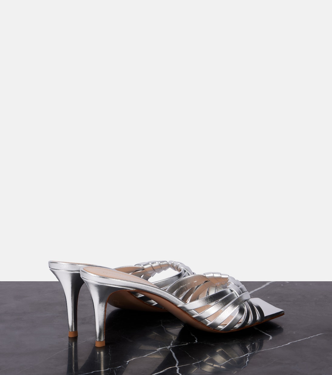 Vyna 70 metallic leather mules | Gianvito Rossi