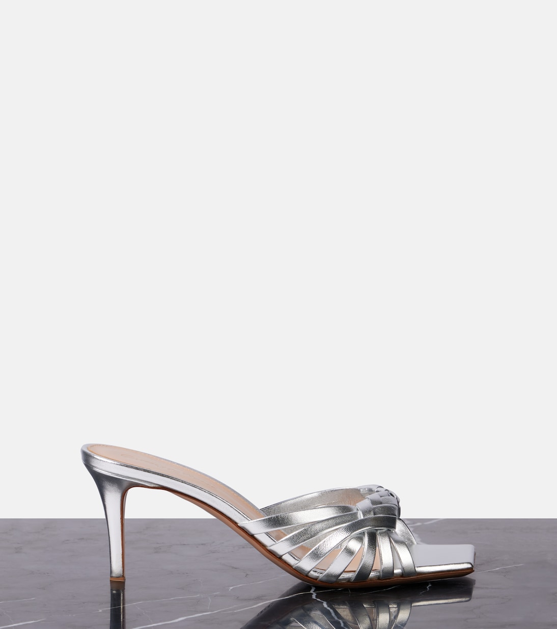 Vyna 70 metallic leather mules | Gianvito Rossi