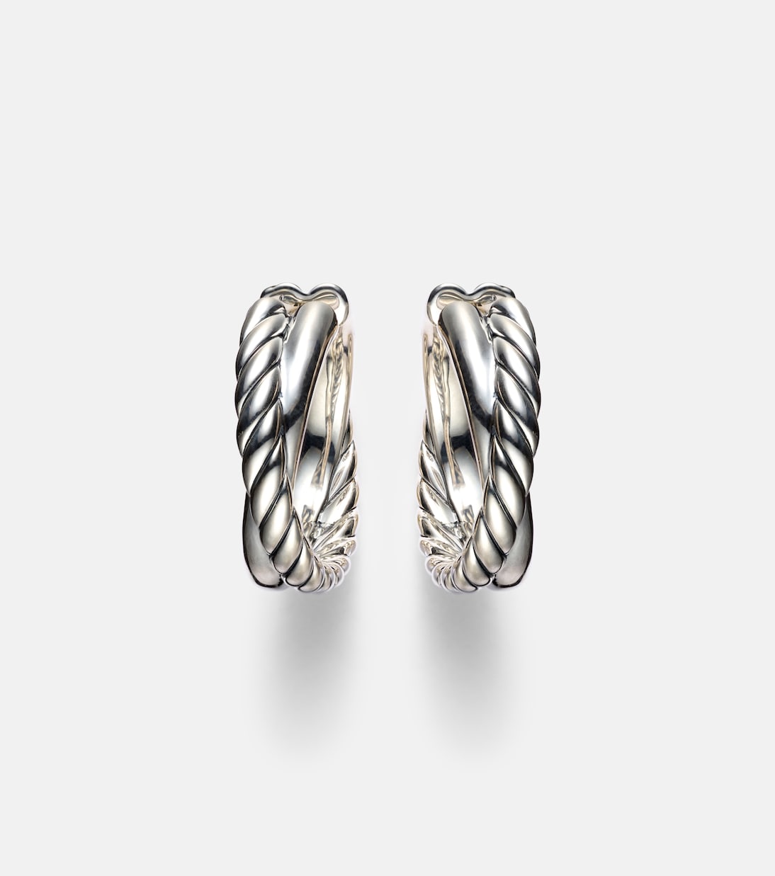 Crossover® sterling silver hoop earrings | David Yurman