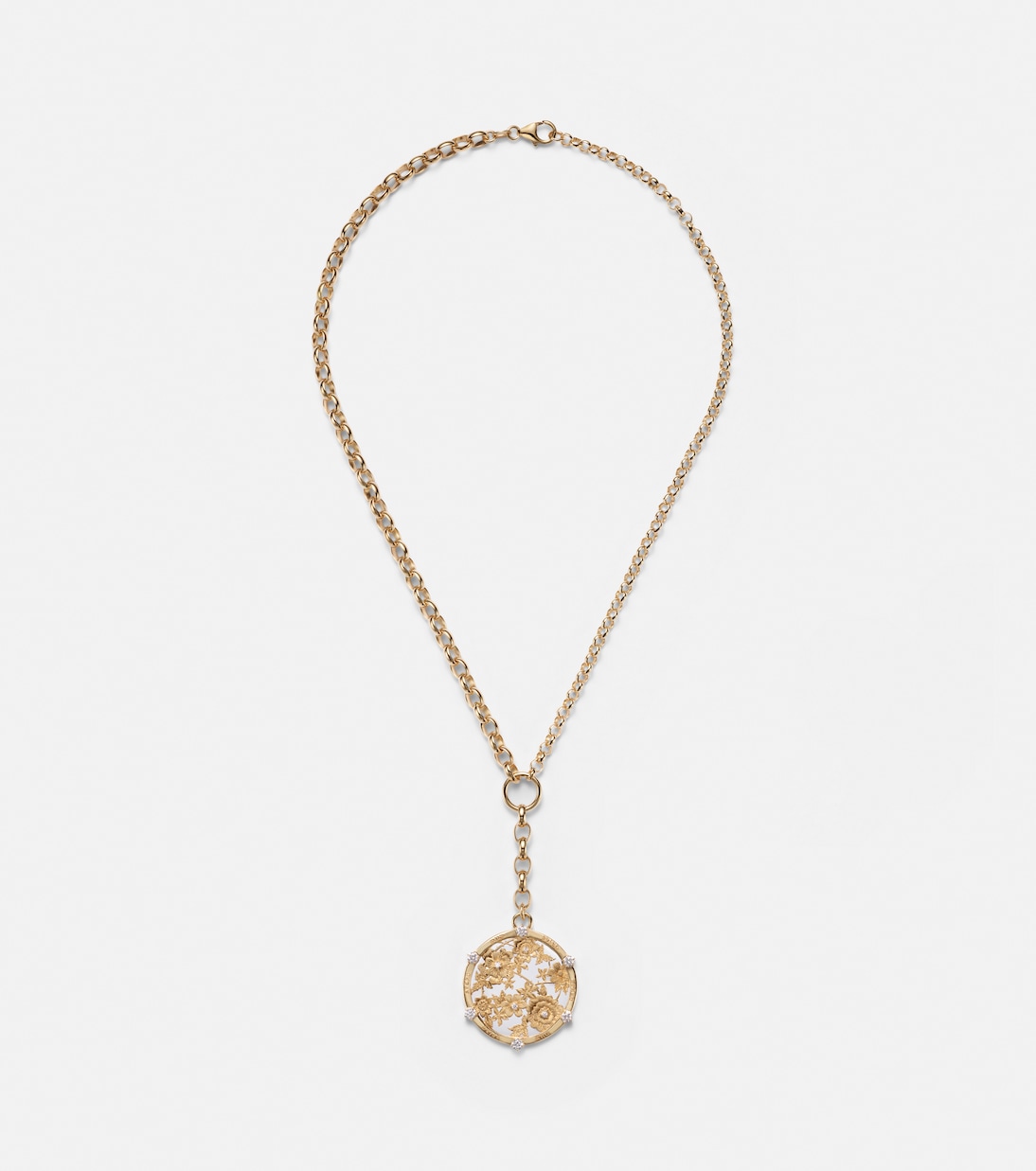 18kt gold pendant necklace with diamonds | FoundRae