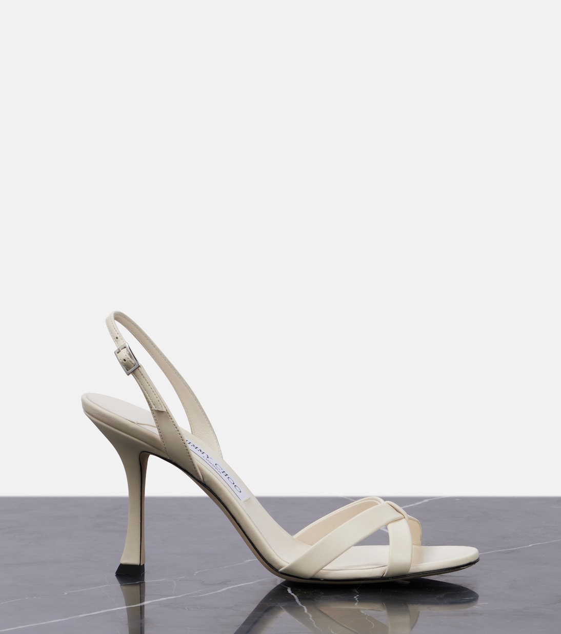 Elsy 90金属感皮革凉鞋 | Jimmy Choo