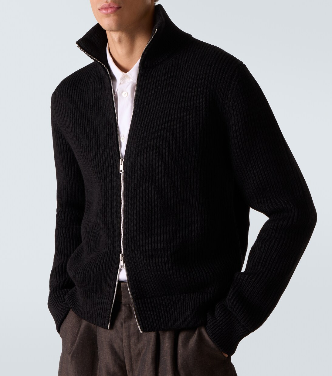 Virgin wool zip-up cardigan | Maison Margiela