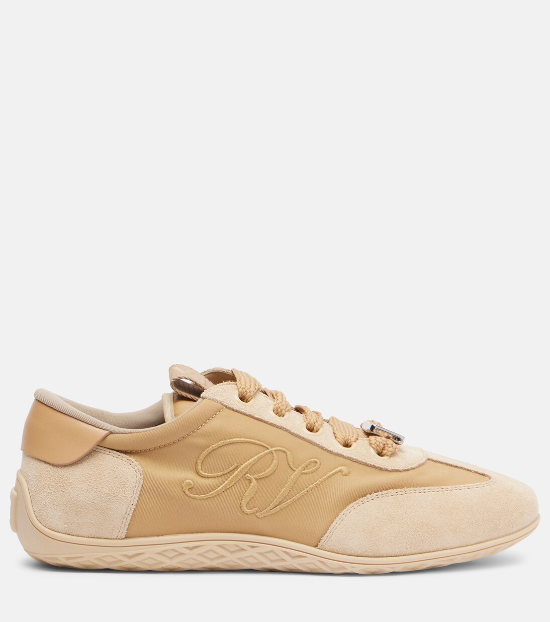 Viv Low leather-trimmed satin sneakers | Roger Vivier