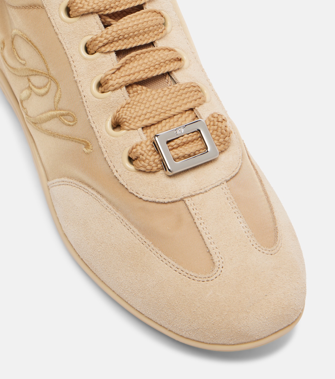 Viv Low leather-trimmed satin sneakers | Roger Vivier