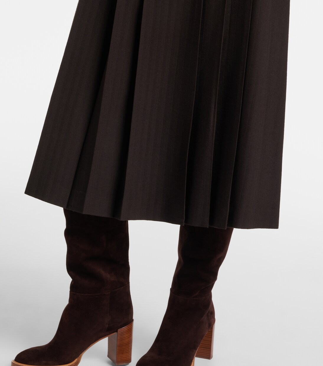 Falda midi Wesley de lana plisada | Gabriela Hearst