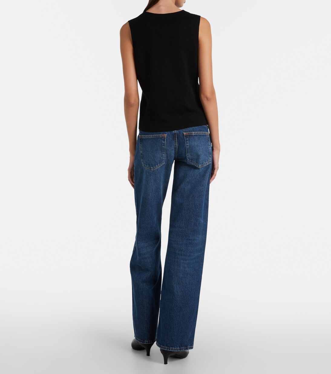 x Amelia Grey – Jean droit The Grey à taille basse | Frame