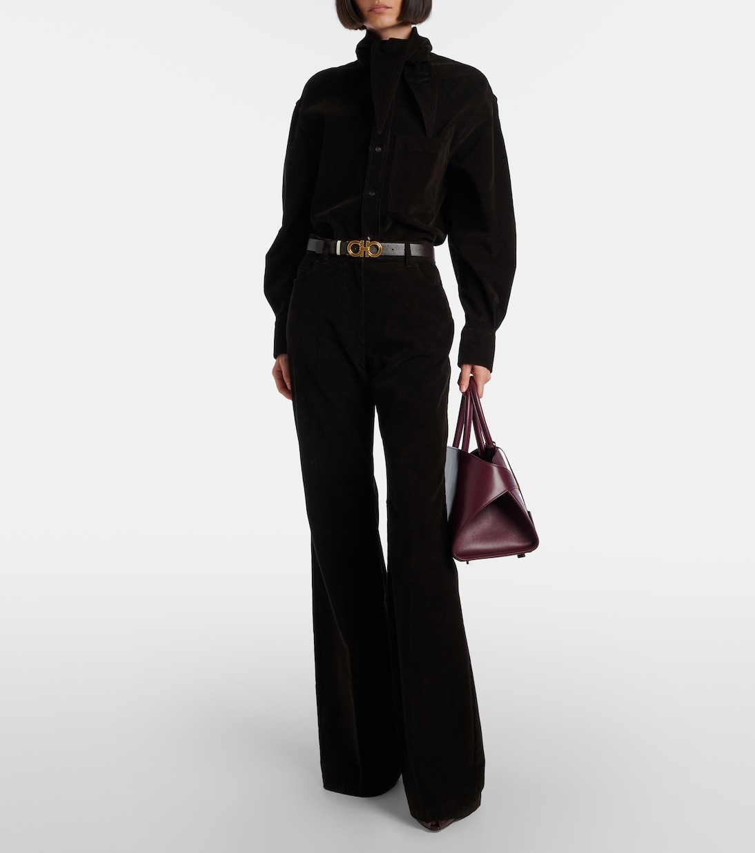 Hug 미디엄 레더 토트 백 | Ferragamo