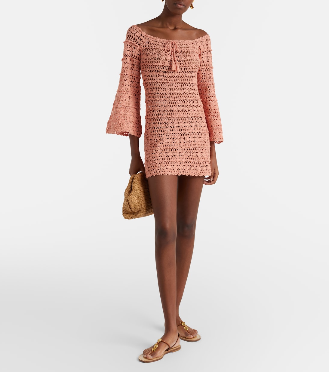 Abito corto Bella in crochet di cotone | Anna Kosturova