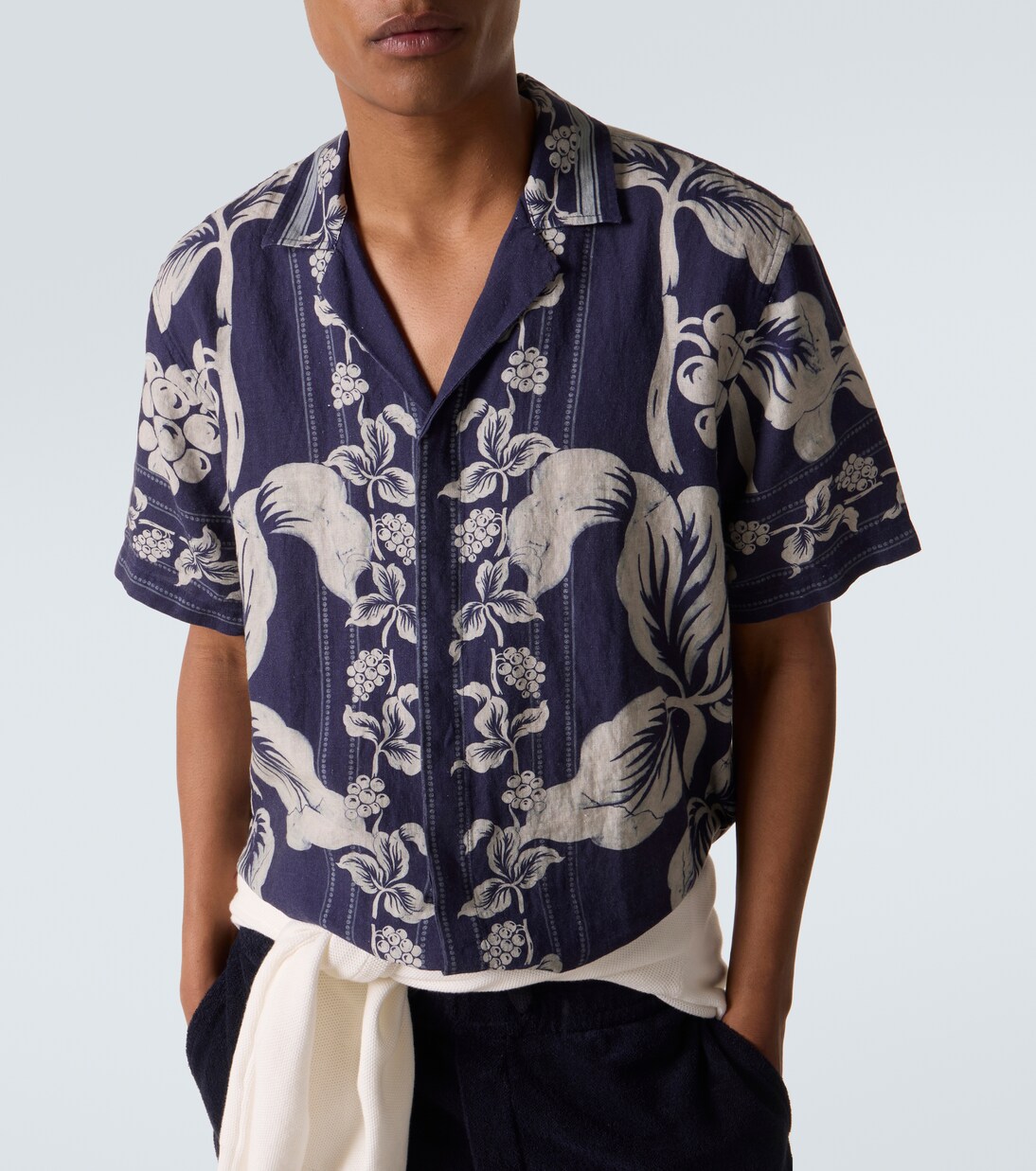 Maitan floral linen bowling shirt | Orlebar Brown
