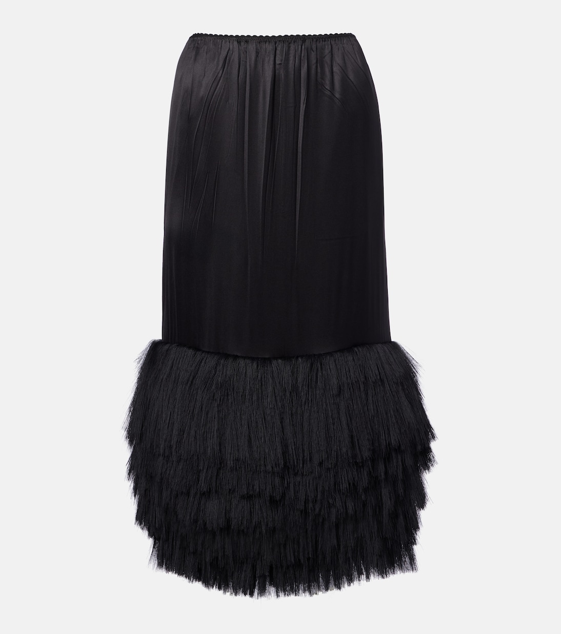 Fringed silk-blend satin slip skirt | Phoebe Philo