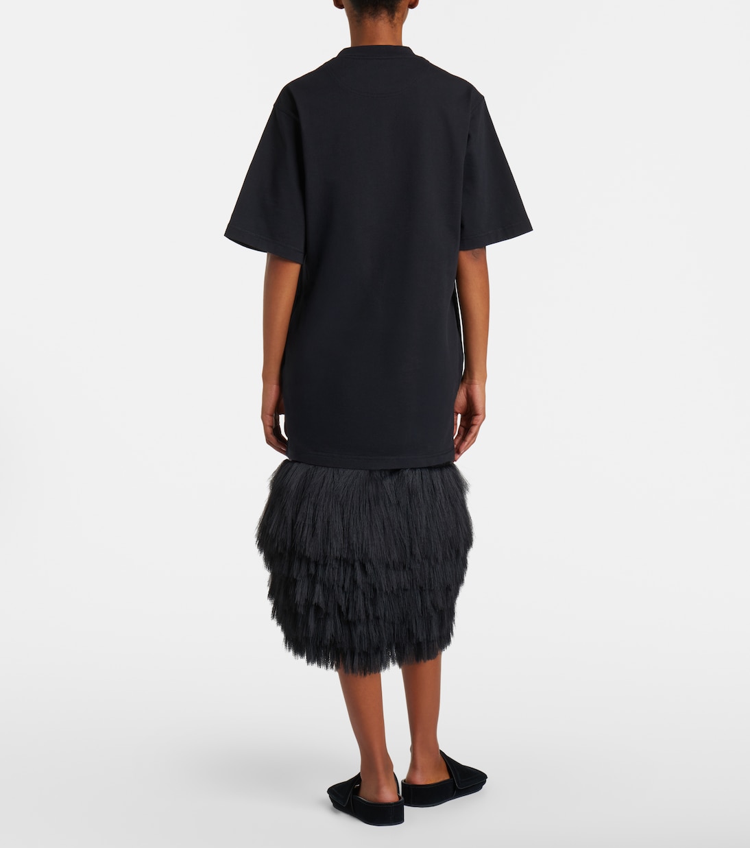 Fringed silk-blend satin slip skirt | Phoebe Philo