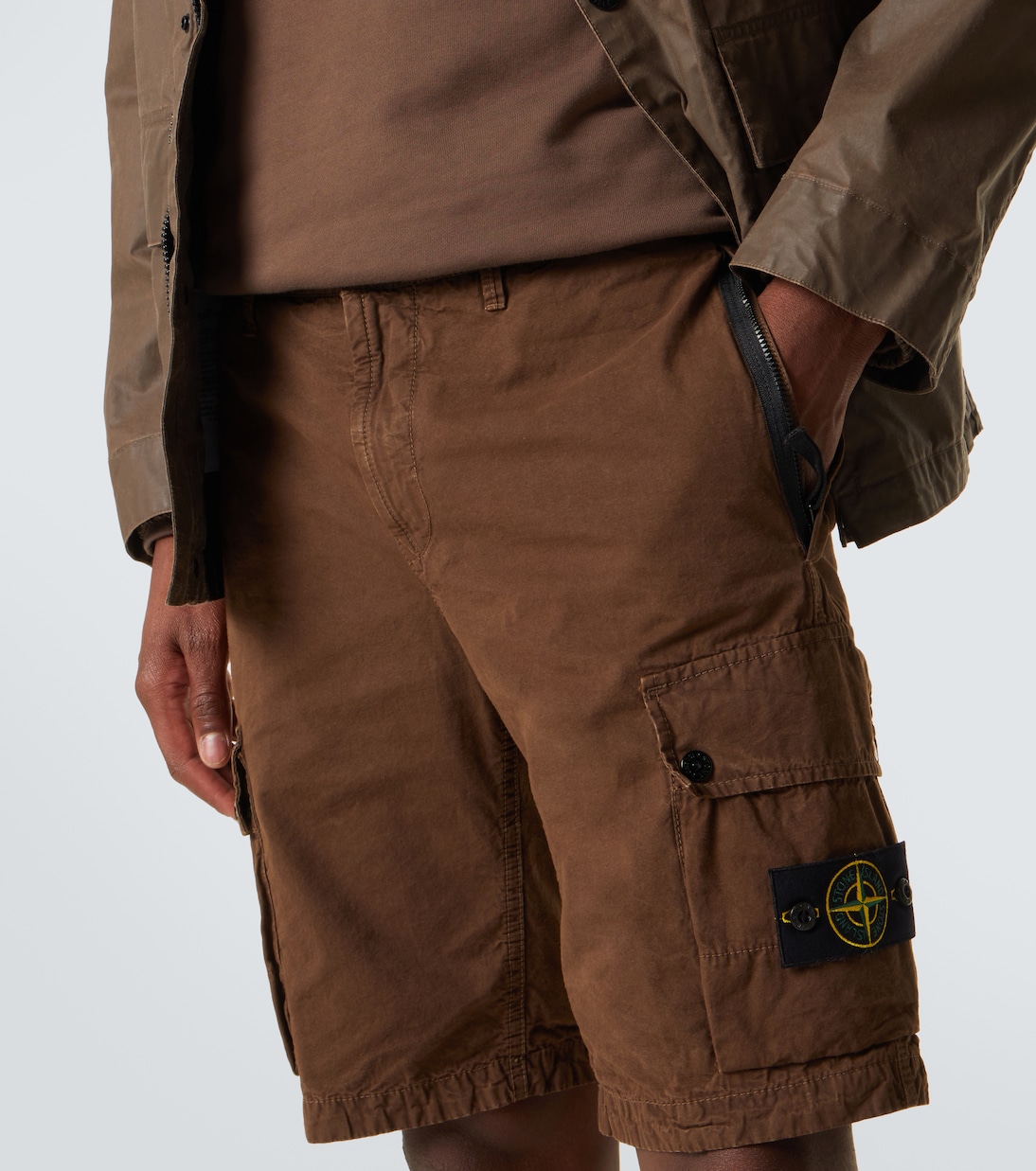 Compass cotton canvas cargo shorts | Stone Island