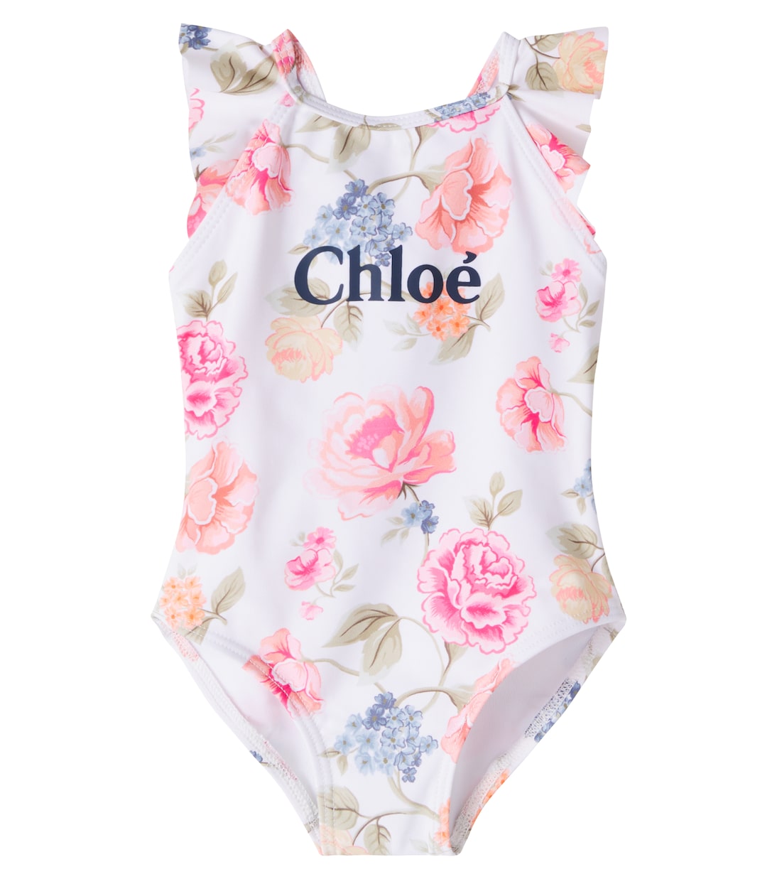 Baby logo floral swimsuit | Chloé Kids